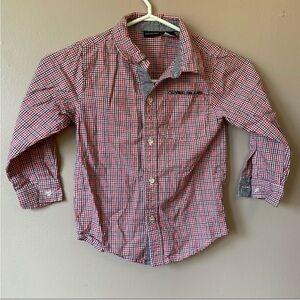 Calvin Klein Boys Long Sleeve Checkered Button Up Shirt